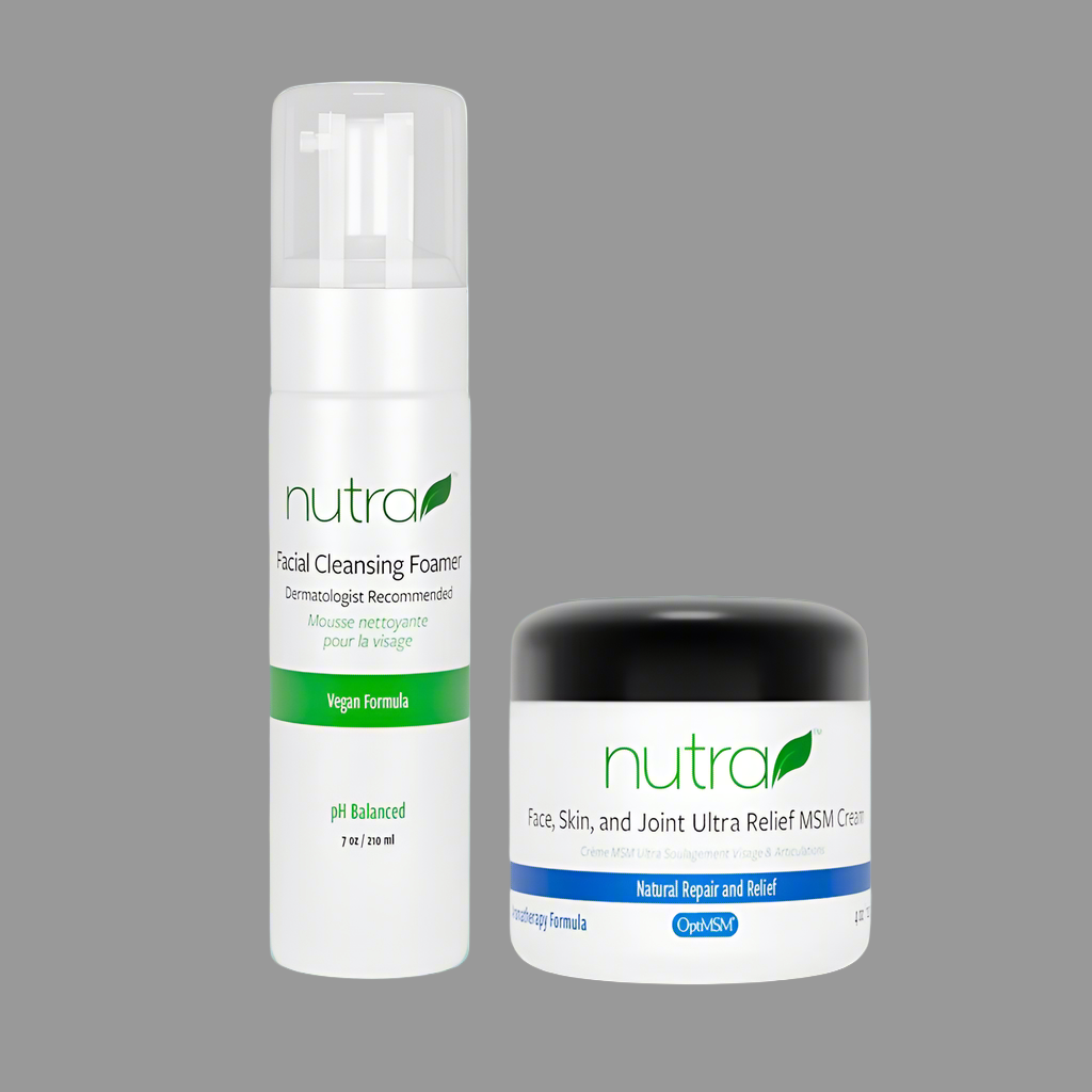 Face Skin & Joint Ultra Relief MSM Cream 4oz & Facial Cleansing Foamer 7oz Combo - Save $11.00