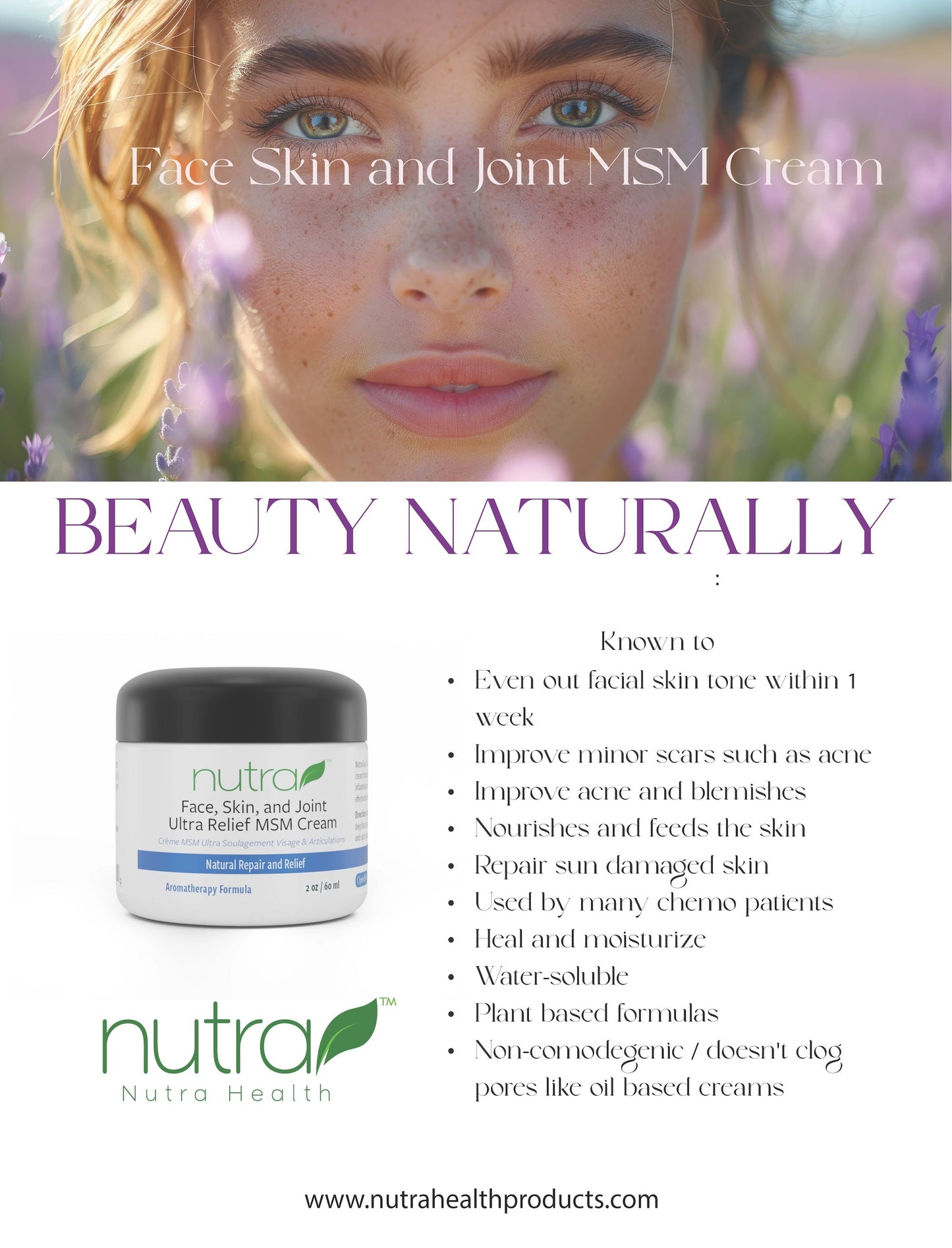 Face Skin & Joint MSM Ultra Relief Cream Marketing Materials