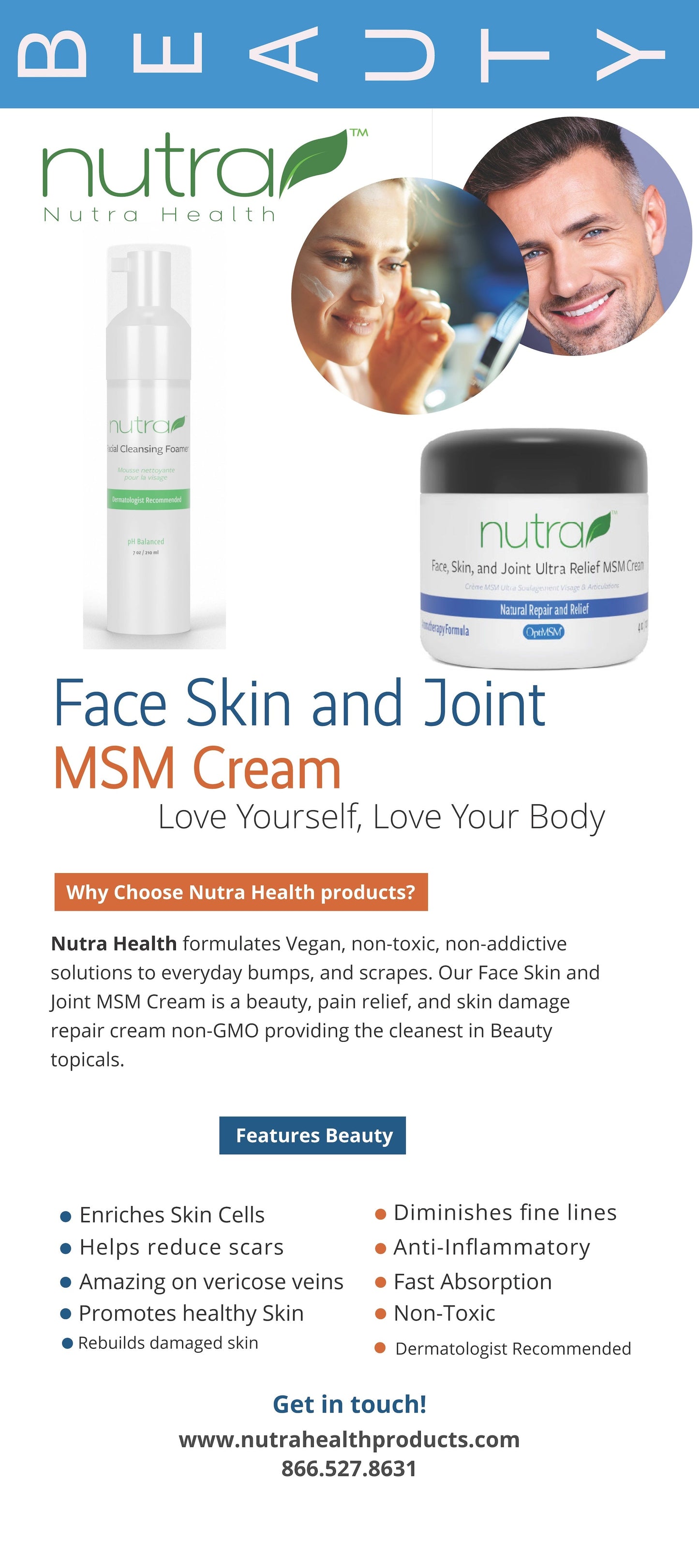 Face Skin & Joint MSM Ultra Relief Cream Marketing Materials