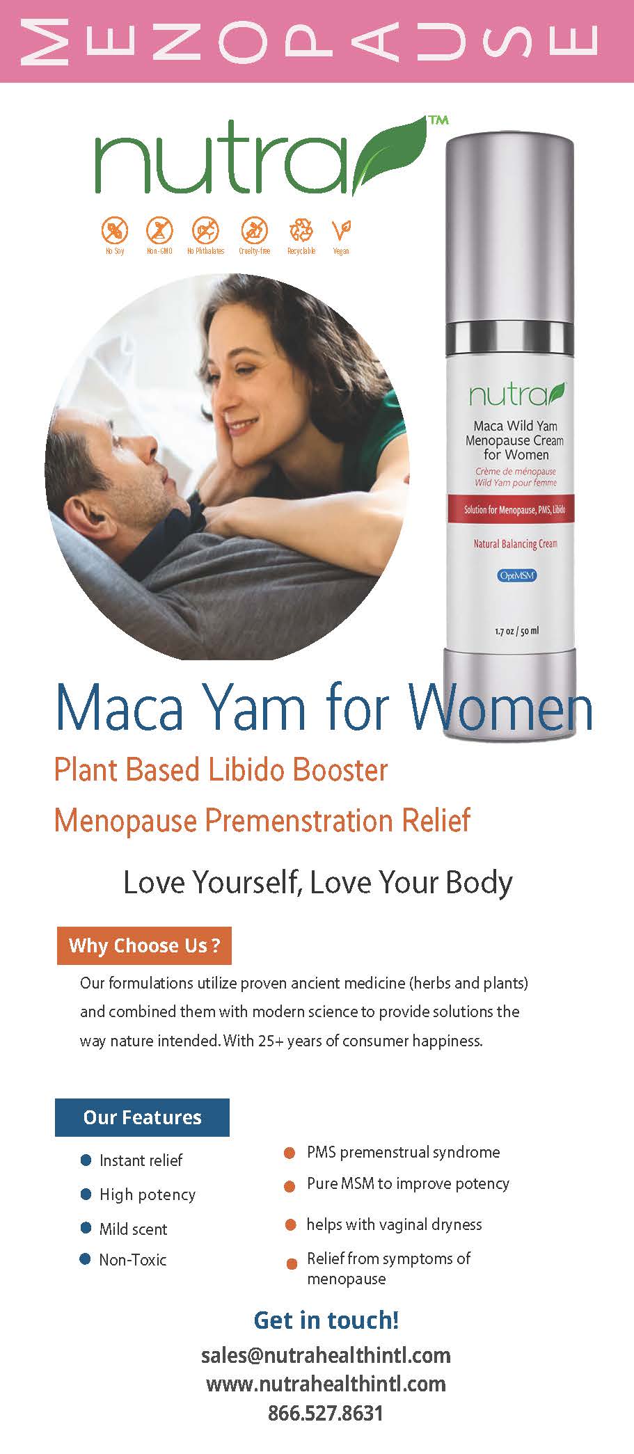 Maca Wild Yam Cream Marketing Materials