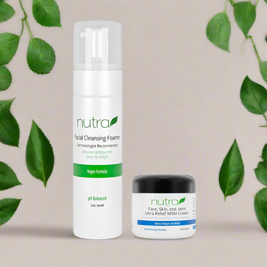 Face Skin & Joint Ultra Relief MSM Cream & Facial Cleansing Foamer 7oz Bundle