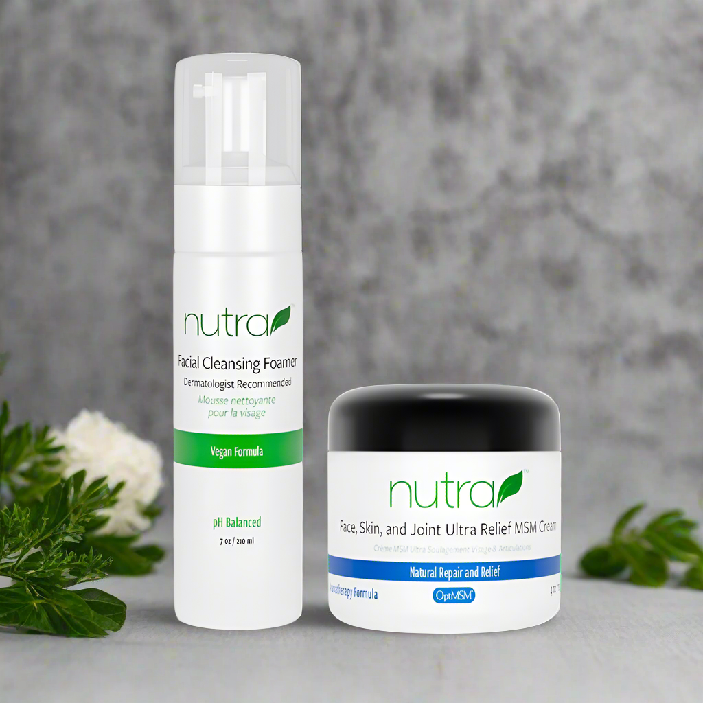 Face Skin & Joint Ultra Relief MSM Cream 4oz & Facial Cleansing Foamer 7oz Combo - Save $11.00